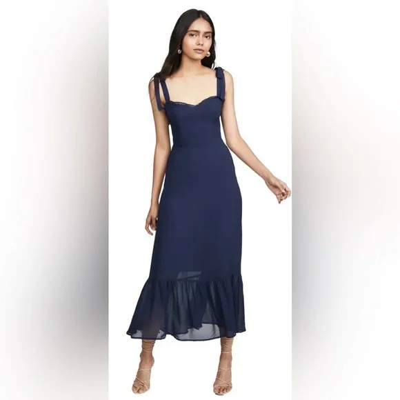 Reformation Nikita Navy Blue Women's Dress size 10- $278 - Picture 3 of 12